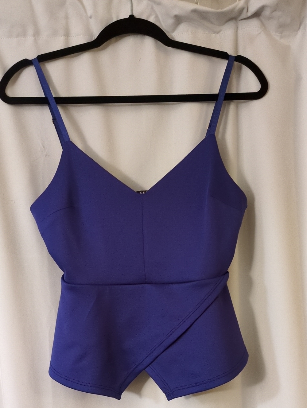 Guess Purple Strapless Peplum Top